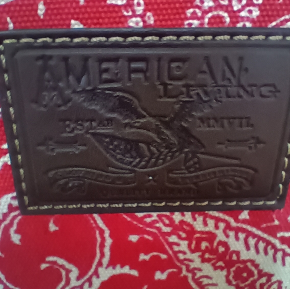 American Living Large Tote Red Paisley Print - Picture 2 of 12